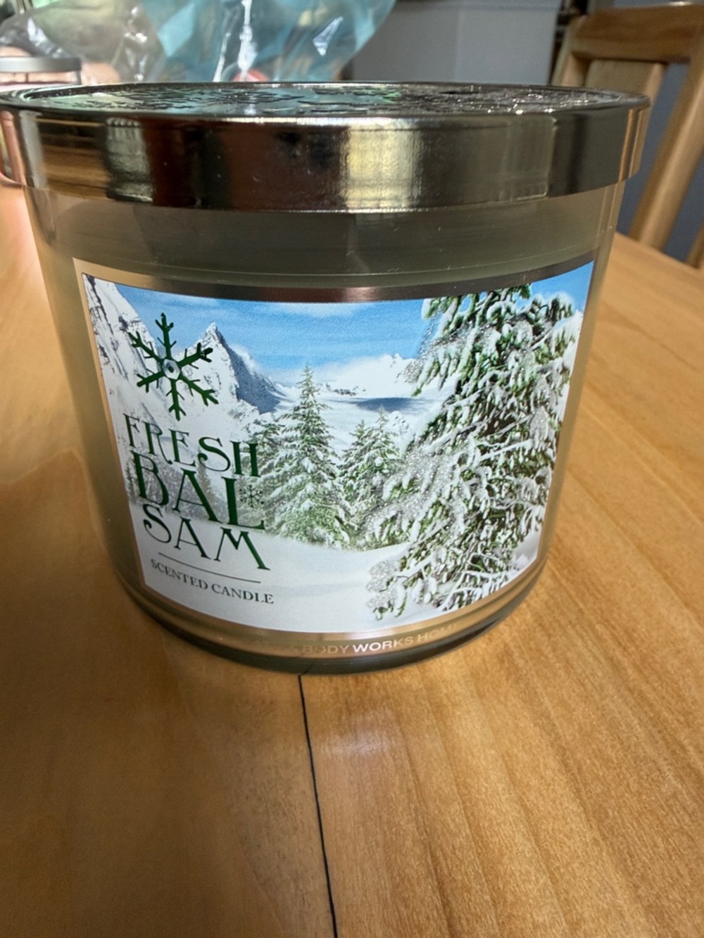 Bath & Body Works 3 Wick Fresh Balsam Scented Candle New